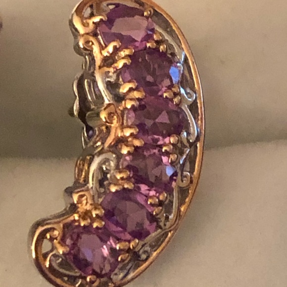 NWOT Pastel Pink Sapphire Bypass Stud Earrings - Picture 6 of 6